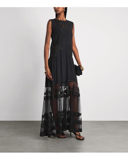 Ulla Johnson Black Silk Florence Maxi Dress