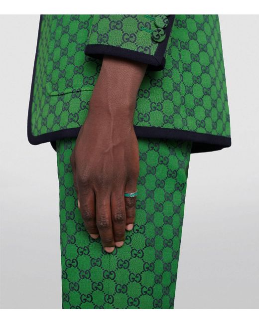 Gucci Green Interlocking Ring for men