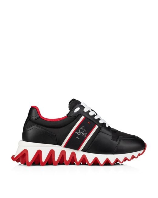 Christian Louboutin Black Nastroshark Donna Chunky-Sole Leather Low-Top Trainers