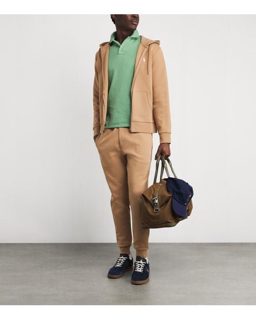 Polo Ralph Lauren Brown Tech Knit Zip-Up Hoodie for men