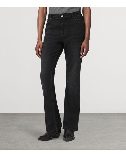 AllSaints Blue Haldan Slim Bootcut Mid-Rise Jeans