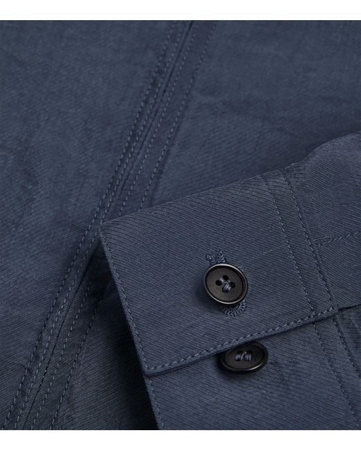 Giorgio Armani Blue Silk-blend Bomber Jacket for men