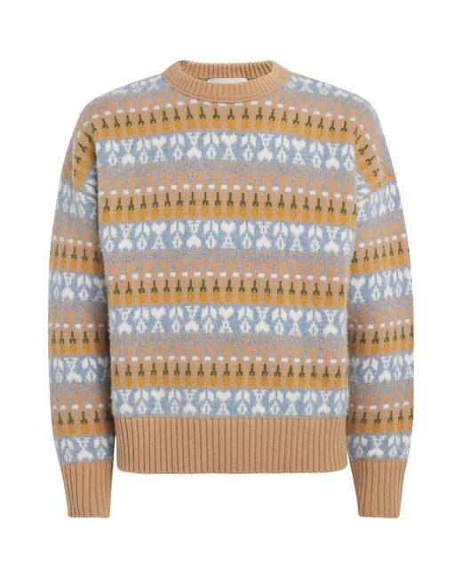 AMI Multicolor Wool Ami De Coeur Sweater for men