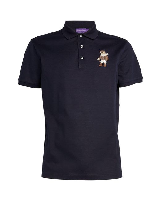 Ralph Lauren Purple Label Blue Polo Bear Polo Shirt for men