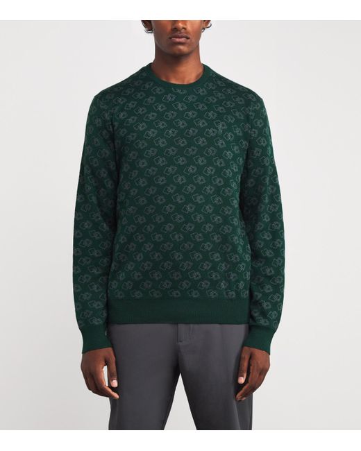 Ralph Lauren Green Geometric Jacquard Sweater for men