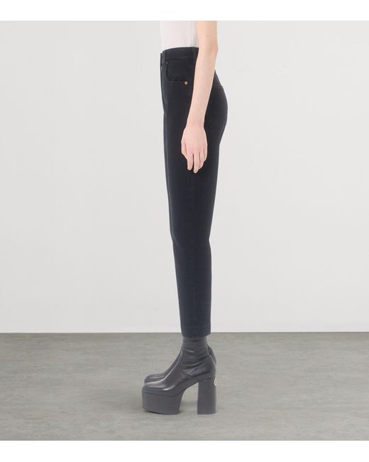 Valentino Blue Stretch-Denim Cropped Straight Jeans