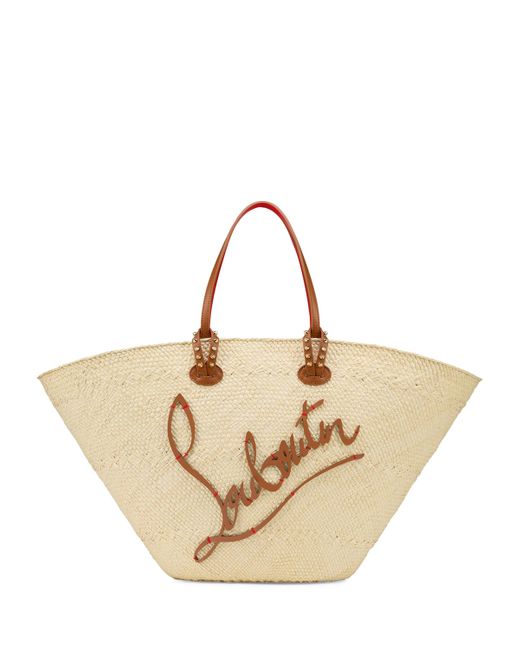Christian Louboutin Natural Cabata Raffia Basket Bag