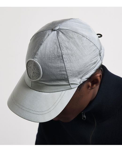 Stone Island Gray Logo Baseball Cap for men