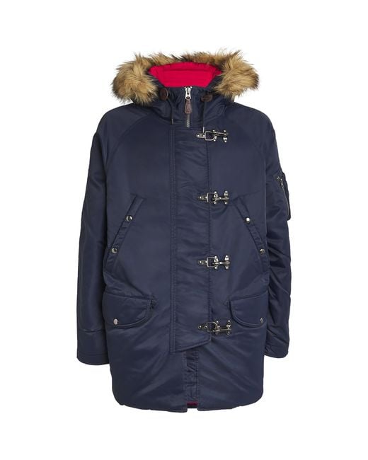 Polo Ralph Lauren Blue Faux Fur-Trim Down Parka for men