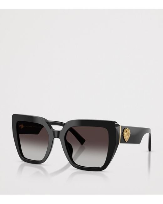Dolce & Gabbana Black Square Cat-Eye Sunglasses