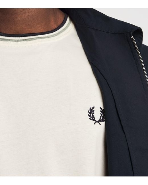 Fred Perry White Cotton Twin Tipped T-Shirt for men