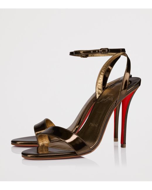 Christian Louboutin Brown Miss Z Patent Leather Heeled Sandals 100