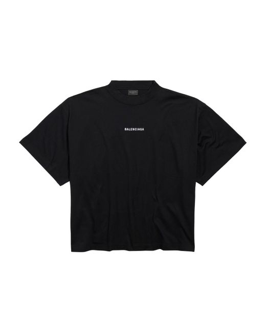 Balenciaga バレンシアガ ロゴTシャツ Logo Crop T-shirt Balenciaga Logo Cropped T-Shirt in Black | Lyst