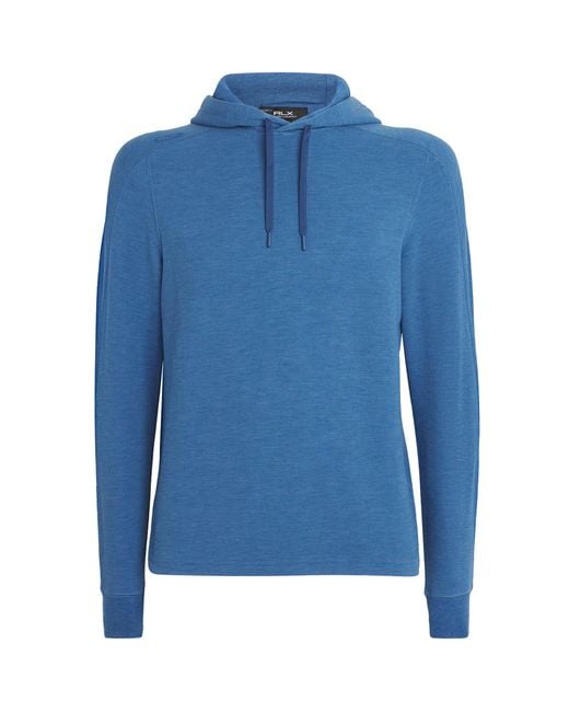 Ralph Lauren Blue Waffle-Knit Hoodie for men