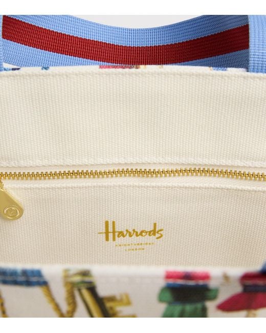 Harrods Blue Small Tassel Tote Bag