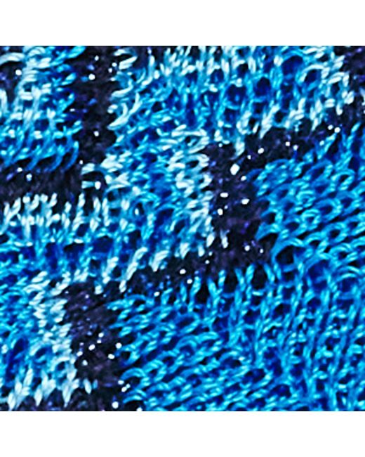 Missoni Blue Knot-Front Zigzag Turban