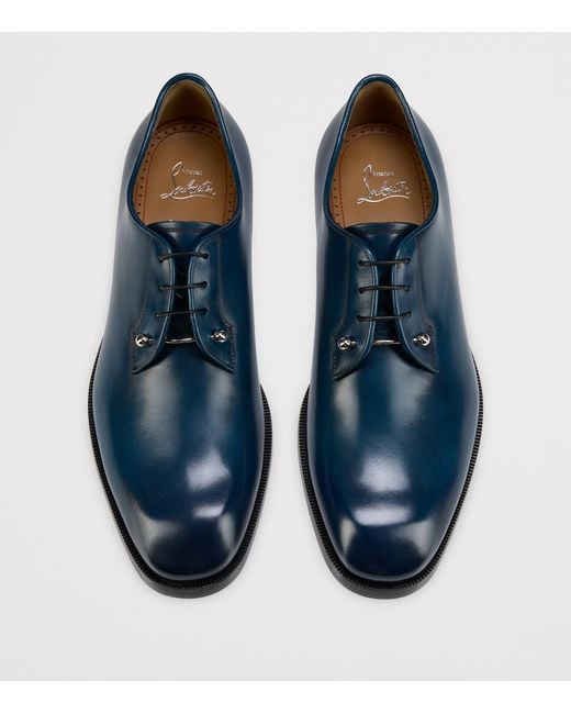 Christian Louboutin Blue Chambeliss Leather Derby Shoes for men
