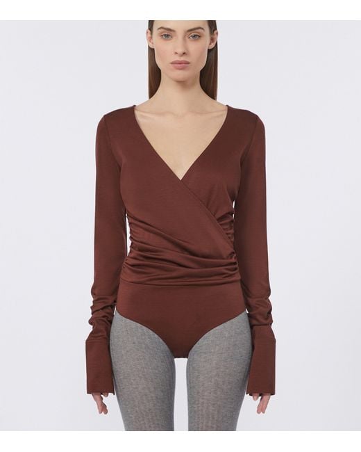 Max Mara Brown Wool Jersey Bodysuit