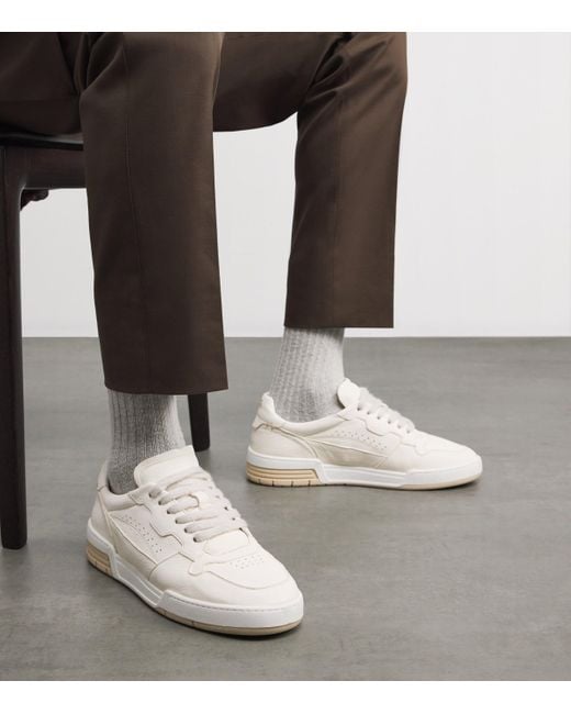 Eleventy White Deerskin Low Sneakers for men