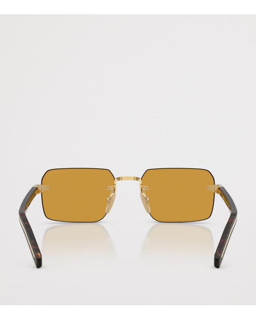 Prada Metallic Rimless Rectangle Sunglasses for men