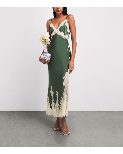 Alice + Olivia Green Lace Julietta Maxi Dress