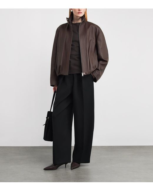 Arma Brown Lambskin Dahlia Bomber Jacket