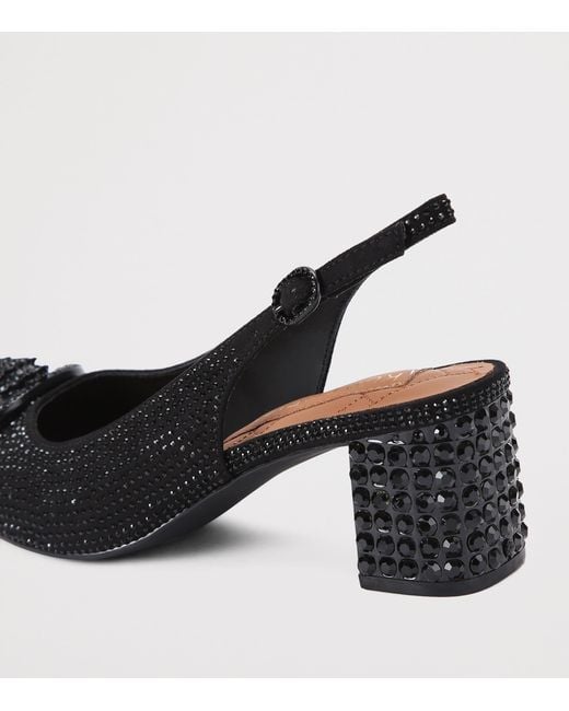 Kurt Geiger Black Embellished Chelsea Block Slingback Pumps