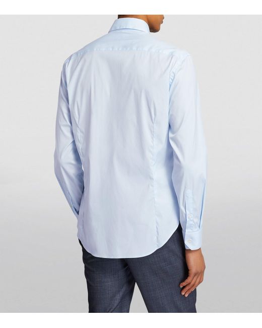 Giorgio Armani Blue Cotton-Blend Shirt for men
