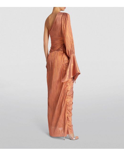 Maria Lucia Hohan Orange Silk One-shoulder Palmer Gown