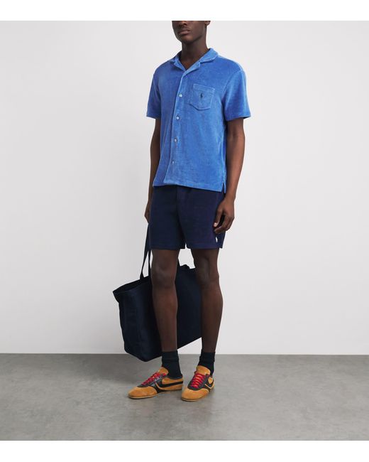 Polo Ralph Lauren Blue Terry Cotton Short-Sleeve Shirt for men