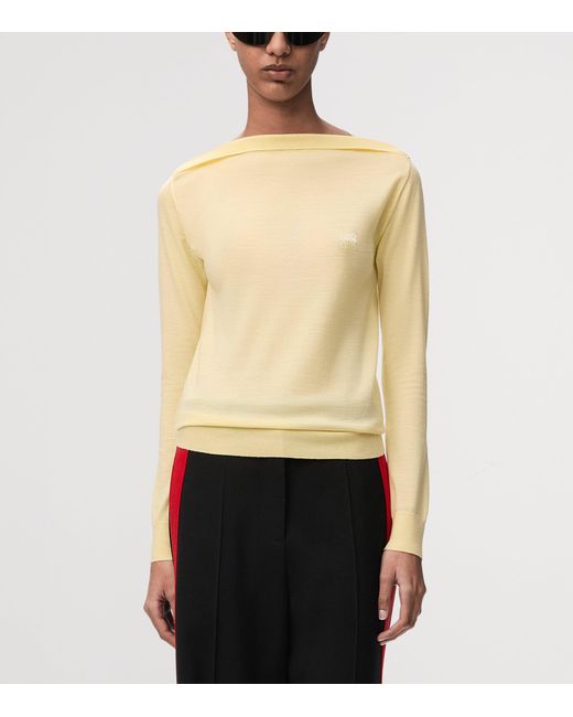 Loewe Natural Stretch-Wool Boat-Neck Sweater