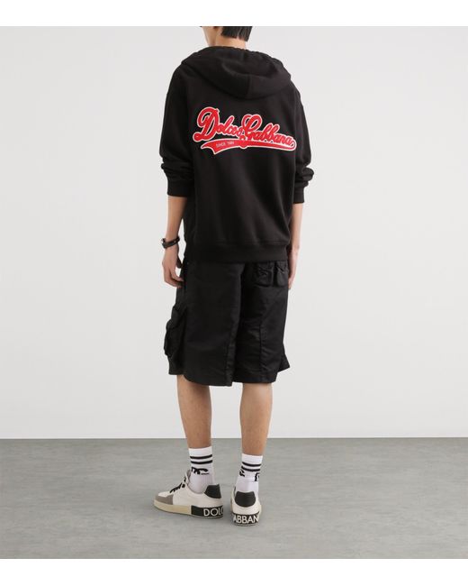 Dolce & Gabbana Black Cotton Logo Patch T-Shirt for men