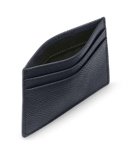 Smythson Blue Panama Leather Card Holder