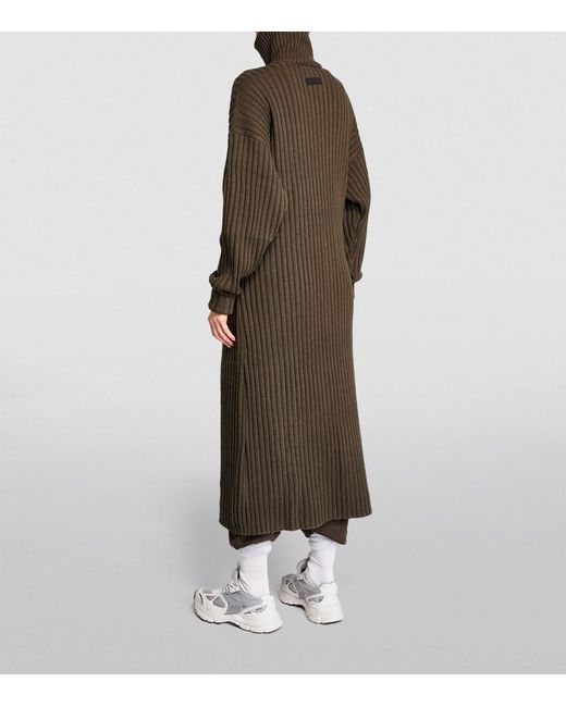 Fear Of God Brown Ribbed Longline Cardigan