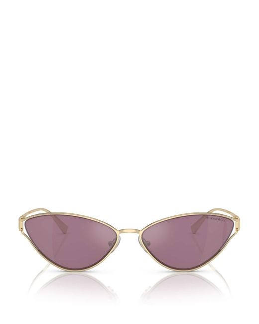 Tiffany & Co Pink Metal Cat Eye Sunglasses
