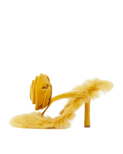 Burberry Yellow Shearling Sandals 100