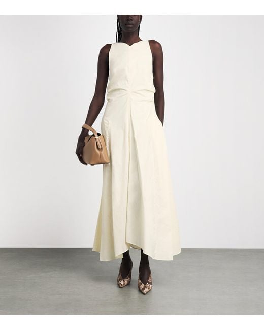 Camilla & Marc White Cotton Sleeveless Midi Dress