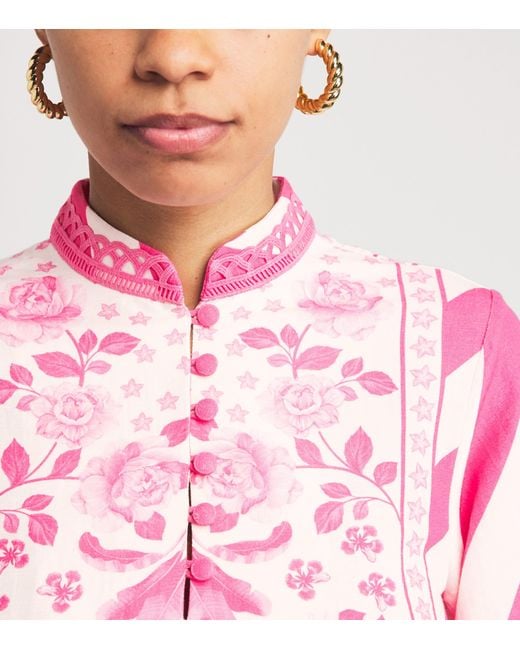 VERANDAH Pink Printed Kaftan Mini Dress