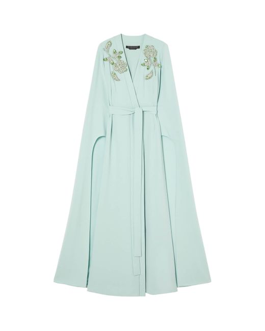 Marina Rinaldi Blue Embellished Wrap Dress