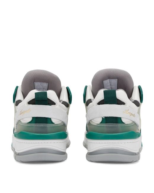 Axel Arigato Green Astro Contrast-panel Leather Mid-top Trainers
