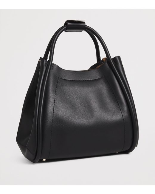 Max Mara Black Small Leather Marine Top-Handle Bag