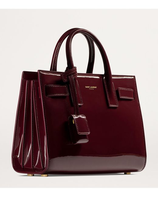 Saint Laurent Red Nano Sac De Jour Tote Bag