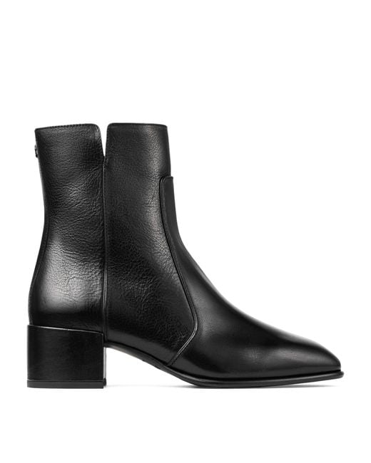 Jimmy Choo Black Eliot 45 Leather Ankle Boots