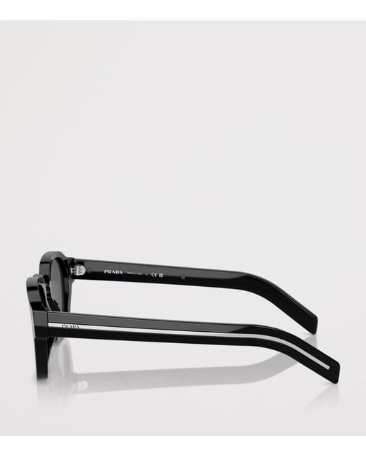 Prada Black Acetate Phantos Sunglasses for men