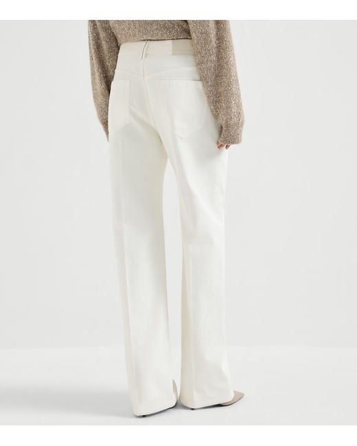 Brunello Cucinelli White Flared Jeans