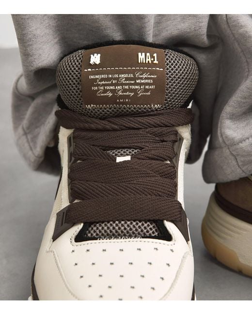 Amiri Brown Leather Ma-1 Sneakers for men