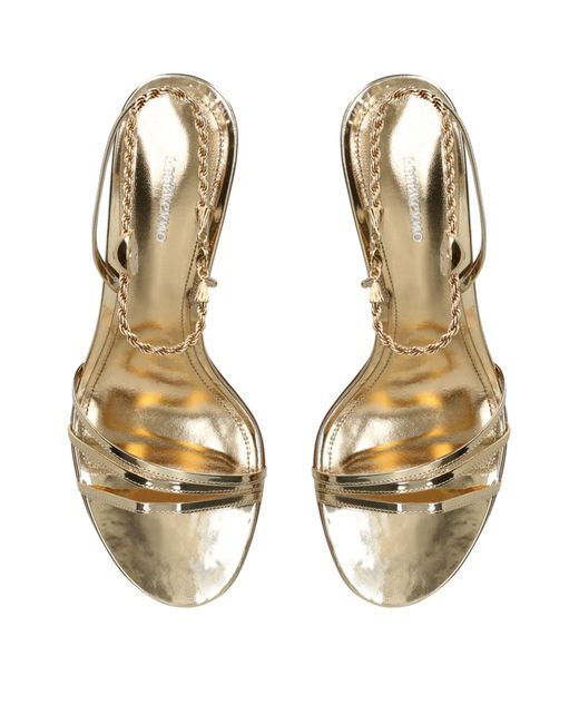 Ferragamo Metallic Leather Denise Heeled Sandals 70