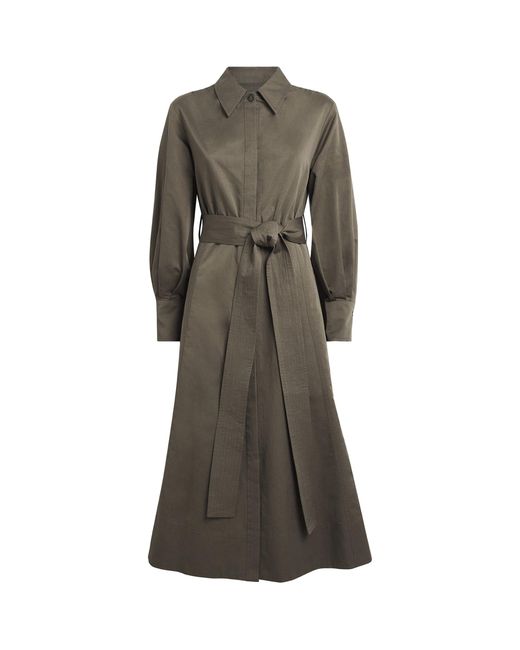 Joseph Gray Cotton-Linen Ziane Shirt Dress