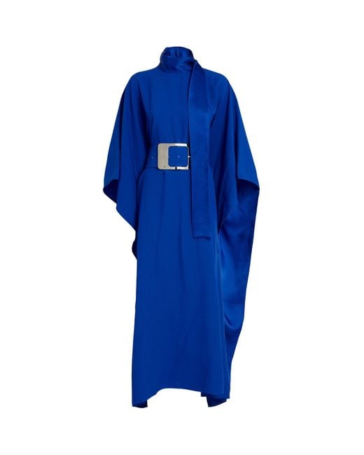 ‎Taller Marmo Blue Belted Luna Kaftan Dress