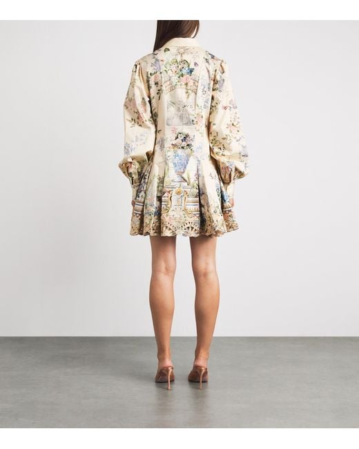 Camilla Natural Stretch-Cotton Midsummer Masterpiece Mini Shirt Dress